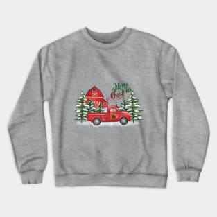 Christmas Barn And Truck A2 Crewneck Sweatshirt